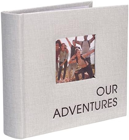 Меѓународни дизајни на Малден 1 до 4х6 Нашите авантуристички светло сиво ткаенина со фото -албум со меморандум за пишување области