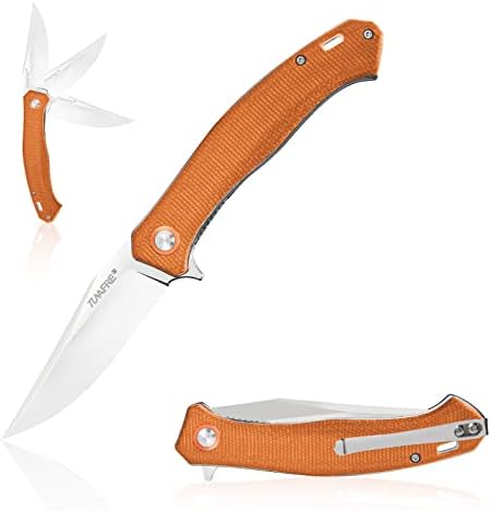 Тунафир виткање џеб нож, комунални џебни ножеви за мажи со рачка на сечилото на сечилото, тактички нож на ЕДЦ со клип за лов на опстанок
