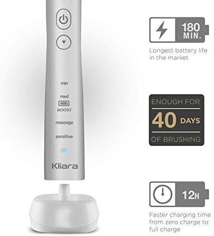 Клиара Дизајнер Електрична четка за заби за заби за возрасни | Полнење и водоотпорен | Најбрз мотор во светот 48.000 БПМ | 40 дена батерија