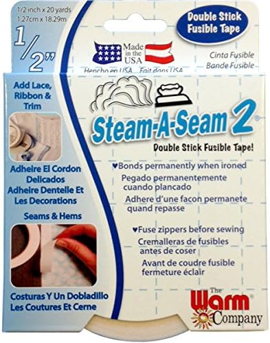 Топла компанија Steam-A-Seam 2 Double Stick Fusible Tape 1/2 x20 дворови