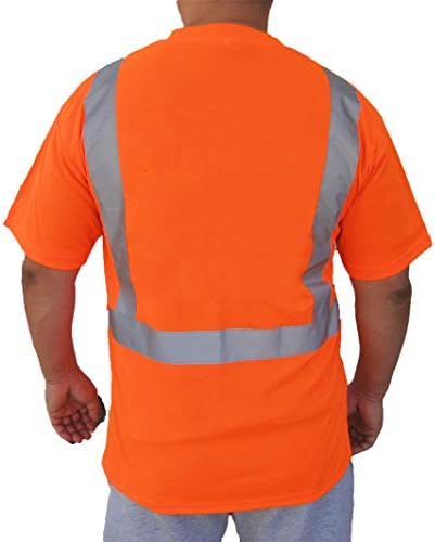 3C производи ST2000, ANSI/ISEA Class 2, маичка за безбедност на кратки ракави за мажи, маичка за безбедност, рефлексија, неонски портокал