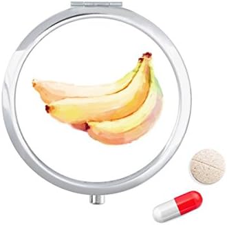Банана Овошје Акварел Илустрација Шема Пилула Случај Џеб Медицина Кутија За Складирање Контејнер Диспензерот
