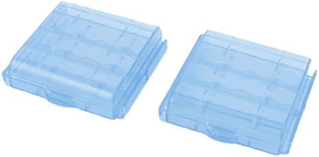 Нов Лон0167 5 парчиња Сина Проѕирна Пластична Кутија За Складирање w Фаќање Жлеб за Bat Батерии(5 парчиња Сина Проѕирна Пластична Доказ