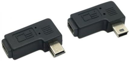 cablecc 2pcs 90 Степен Лево &засилувач; Правоаголен Мини USB 5 Пински Машки До Женски Продолжување Адаптер