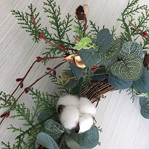 Ганфанрен природен памук сушен вештачки цветен венец симулација цвет венец Божиќна декорација дома врата виси декор