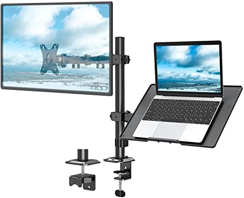 Mount Pro Computer Monitor, and Laptop Desk Mount Combo, висина за прилагодување на висината на мониторот за висина се вклопува