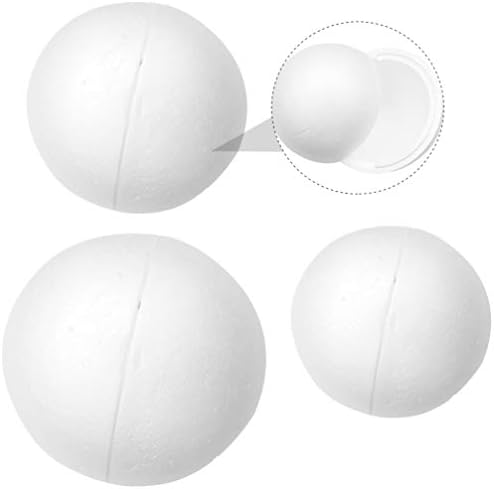 Pretyzoom Мал пена занаетчиски топки 3 парчиња свадбени шупливи топки од пена бели полистирен мазна тркалезна топки уметност и занаетчиски