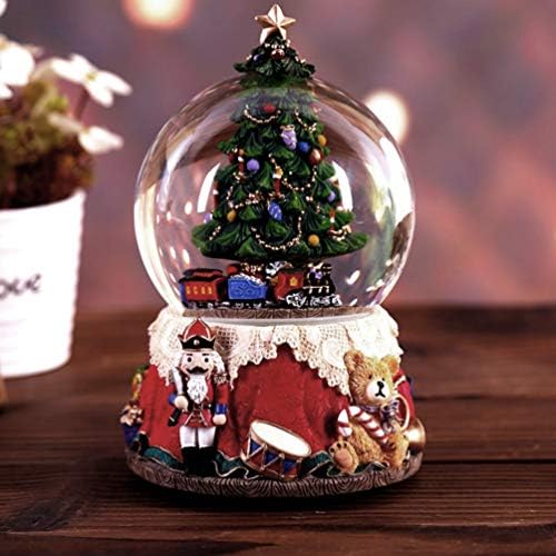 Besportble 1 парчиња божиќна кристална топка музичка кутија за новогодишни кутии за украси на елка