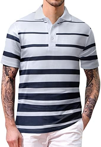 HDDK MENS POLO кошули, кратки ракави Камо случајно голф кошула копче вратот лето маскирна тенок фит спортски тенис тениски врвови