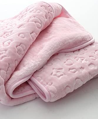 Плишани врежани бебешки ќебе, памучен материјал, розова боја, 100 x 120 големина/димензии, новороденчиња, деца, мебел, домашен текстил