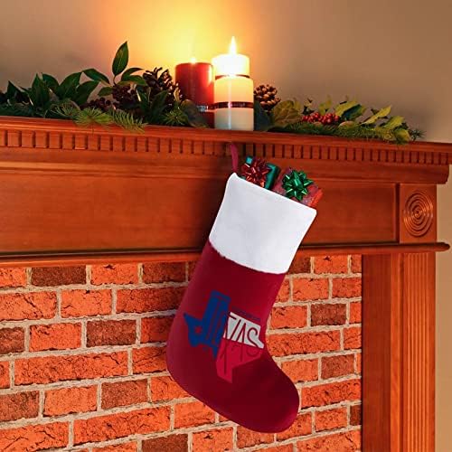 Тексас Осамената Starвезда Стејт Божиќ, порибување Божиќни чорапи, торбичка куќа семејство Божиќ декор