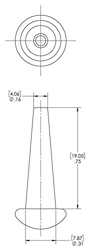 Caplugs 99191870 Пластичен приклучок за пластика. Максимална дупка димензија TP-10, винил, димензии на средна дупка .31 мини димензии