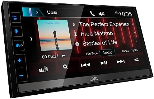 JVC KW-M788BH Apple CarPlay Android Auto Дигитален Медиа Плеер, Двоен Din, 6.8 Инчен LCD Екран На Допир, AM/FM, HD Радио, Bluetooth, Mp3