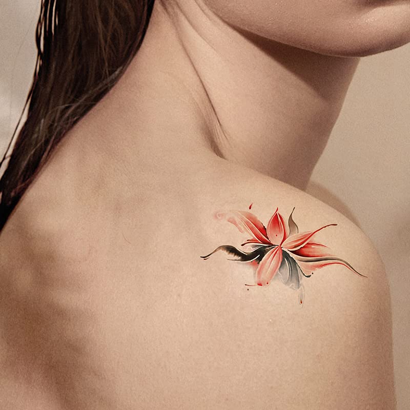 10 компјутери лотос секси лотос 'рбет налепници за тетоважа назад во водоотпорна женска женска долготрајна цветна рака