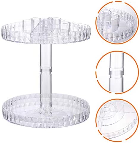 Cabilock Makeup Cox Courttable Cosmetic Rack Countertop 2 слоја 360 STAND SMAND SMAKUP RACK CHINKY SECORENTING ORCHINGE за Организатор