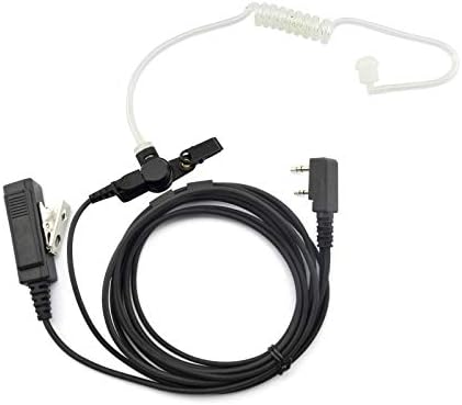 [5-Пак] PromaxPower FBI стил со 2-жица Акустична цевка со слушалки со Palm PTT MIC компатибилен со Kenwood & Baofengtwo-Way Radios