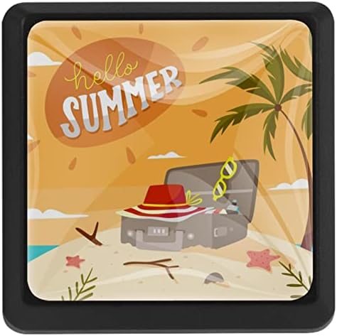Пакет Tbouobt 3 - Копчиња за хардвер, копчиња за плакари и фиоки, рачки за фустани за фарма, здраво лето лето плажа кокос палм океан