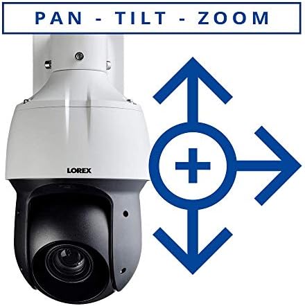 LOREX 2K HD на отворено PTZ IP метална безбедносна камера со 12 × оптички зум, 330ft IR Night Vision, Night Color Night