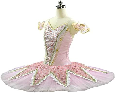 WXBDD Класичен балет фустан Девојки професионални балетски здолништа розови жени палачинка оревкер варијација балетски костум