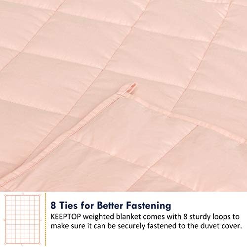 Keeptop пондерирано ќебе за возрасни - Тешко ќебе за ладење за возрасни помеѓу 190-210 фунти - природен памучен материјал