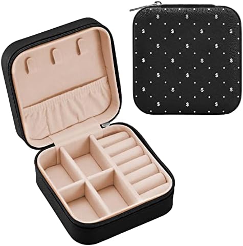 Умирико американски долар симбол мала кутија за накит, кутија за преносни накит за патувања за прстен, приврзоци, обетки, ѓердан,