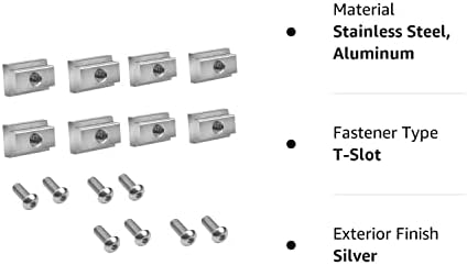 Moebulb T слот ореви компатибилни со Toyota Tunda Tunda Tacoma Pickup Truck Cred Bed Rails Rails Cleats Rack Rail со не'рѓосувачки