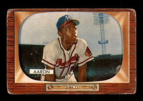#179 Хенк Арон Хоф - 1955 Бејзман Бејзбол картички оценети G/VG - картички за дебитантски бејзбол