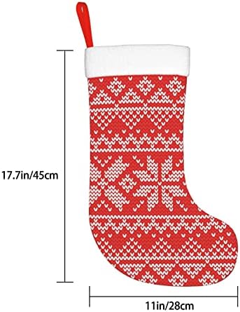 Божиќни чорапи за Божиќ, Божиќно мозаик, црвен Божиќ, двострано камин што виси чорапи