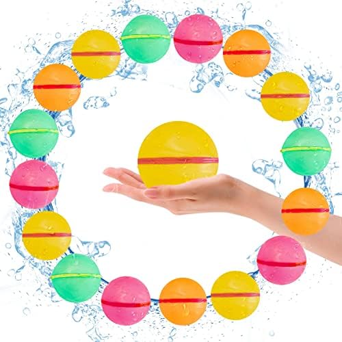 Uremgls 16pcs Балони за еднократно вода што може да се запечати лесно брзо пополнување, силиконски топки со вода за деца, летни играчки за
