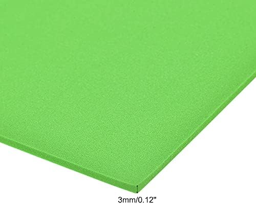 Uxcell зелени листови со пена од Ева 10 x 10 инчи 3мм дебелина за занаети DIY проекти, 8 компјутери