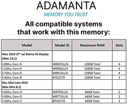 Надградба на меморијата Adamanta 32 GB за 2020 Apple IMAC 27 W/Retina 5K Display, 2019 Apple IMAC 27 W/Retina 5K Display, 2018 Apple Mac