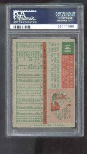 1959 Топпс #149 Jimим Банинг ПСА 6 оценета бејзбол картичка МЛБ Детроит Тигерс - Плочани бејзбол картички
