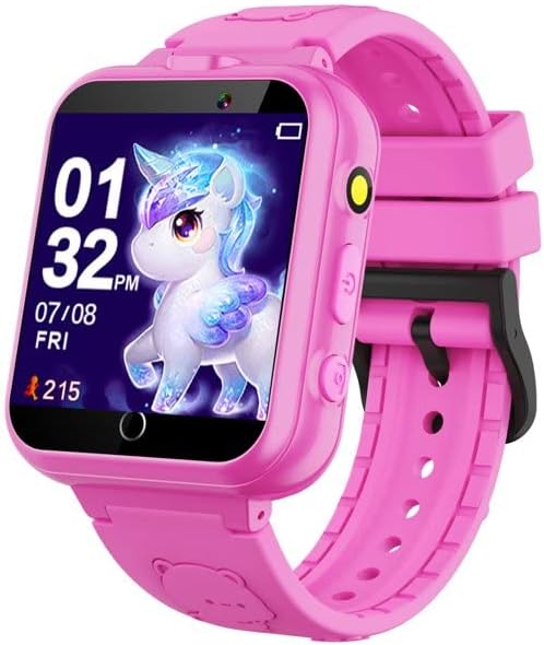 ClleyLise Kids Smart Watch Moys Girls, Smart Watch for Kids со 24 игри алармен часовник педометар музика, HD камера мултифункционален екран