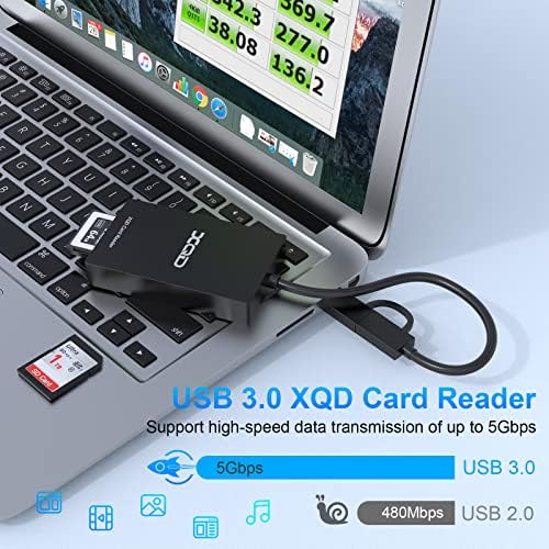 4-во-1 XQD Читач На Картички, USB 3.1 XQD Читач На Sd Картички Читач На Двојни Слот Мемориски Картички Тип C Sony XQD Читач Поддршка Sony G/M
