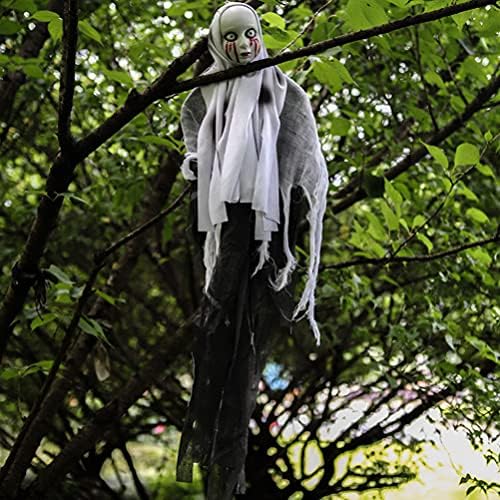 Bestoyard го украси Ноќта на вештерките што висат скелети духови застрашувачки летечки череп дух, прогонувана куќа што виси декорација за Ноќта