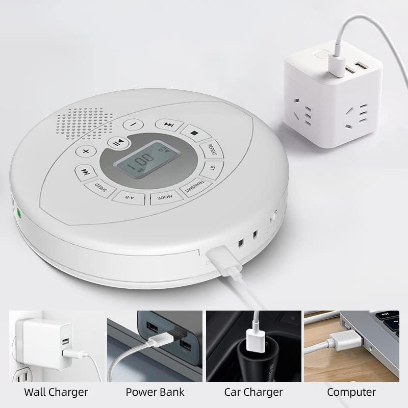 Личен ЦД плеер преносен MP3 Walkman Bluetooth лесен анти -шок за патување дома