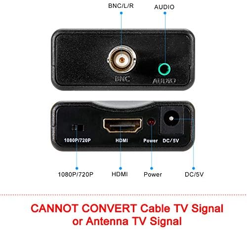 CVBS BNC ДО HDMI Конвертор, Композитен BNC и Аудио Влез Во HDMI Излез Адаптер СО 720p/1080p Прекинувач, Пренос На Аналоген