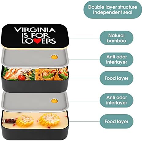 Вирџинија е за Љубовници Бенто Ручек Кутија Истекување-Доказ Бенто Кутија Контејнери За Храна со 2 Прегради За Работа Во Канцеларија