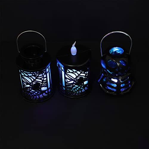 генерички 3 парчиња за Ноќта на вештерките предводени свеќички виси духови од тиква од тиква, предводена светла светла за свеќа за