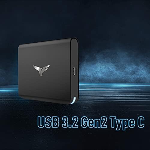 Teamgroup T-Force Богатство Допир 1tb Тип - C USB 3.2 Gen2 RGB Преносни Надворешни SSD СО 3D NAND TLC-Компатибилност Со Игри Конзоли