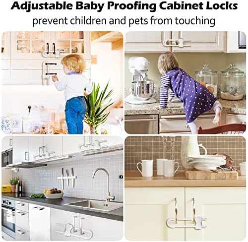 10 пакувања брави на кабинетот за бебиња, брави за кабинети за докажување за бебиња, прилагодлив лизгачки кабинет во облик на