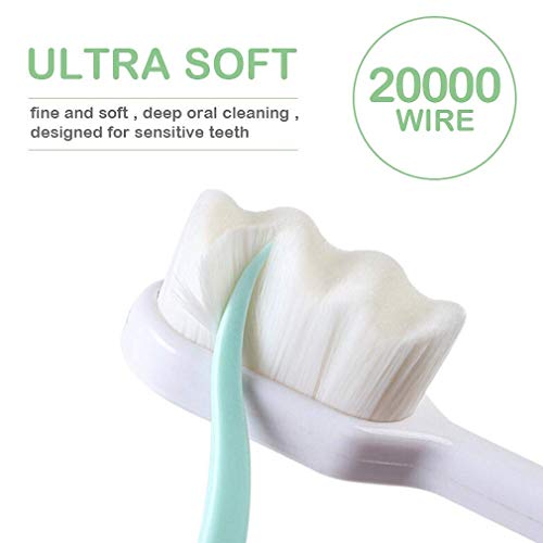 Дополнителна мека четка за заби-2 парчиња, ултра мека четка за заби за заби за возрасни микро-нано 20000 flass reptle добар ефект