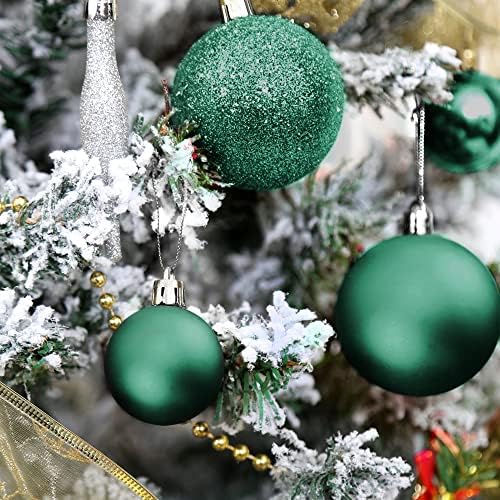34 парчиња божиќни топки украси за новогодишна елка, 1,5 5 стилови мали разнишани топки за украсување на Божиќ Божиќни украси