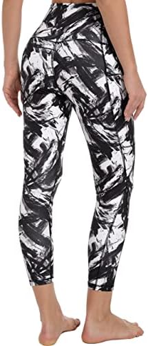 Бесплатни панталони за јога од леопард со џебови за жени со високи половини за тренингот за тренингот