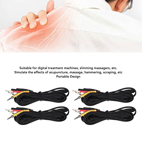 Масажа за масажа од 5 парчиња, поврзувајќи ја кабелската кабел Електрода жица, црна десетици, електрода жица масовни додатоци, преносни издржливи