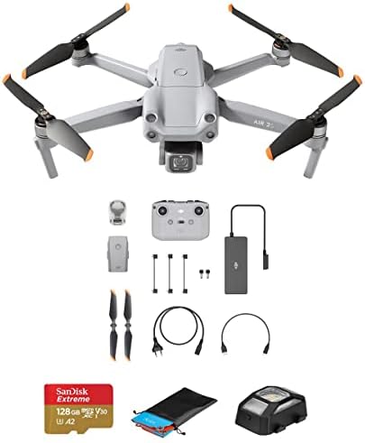 DJI Air 2S 4K пакет со дрон со картички од 128 GB MicroSD, анти-колукција светлина, подлога за слетување