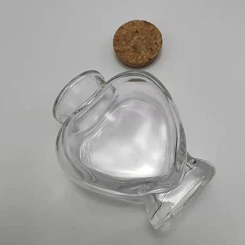 Хомојојо Свадбени Подароци 10 парчиња Стаклени Шишиња За Желби Стаклена Вијала Во Форма На Срце Стакло За Срце Тегли Со Плута Шишиња