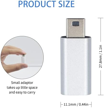 Duttek USB C до USB мини адаптер, мини USB адаптер, USB C до мини USB адаптер, USB Mini до USB C адаптер, конектор компатибилен со