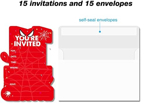 Покани за 11 -ти роденденски забави на суперхерој со коверти 11 годишен роденден единаесет облик поканува картичка момче забава