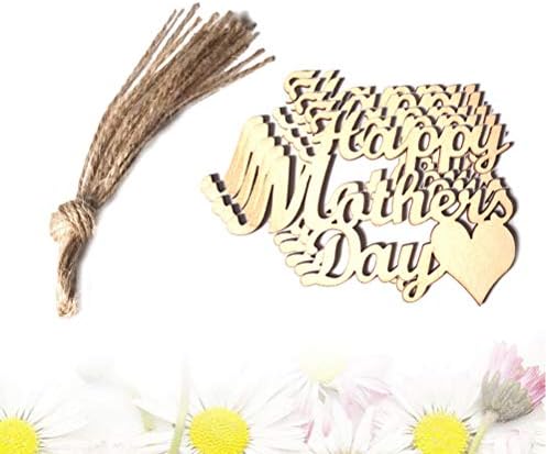 Амосфун 10 парчиња Денот на мајката Денот на украси за дрво Декорации дрвени подароци за забави за забави